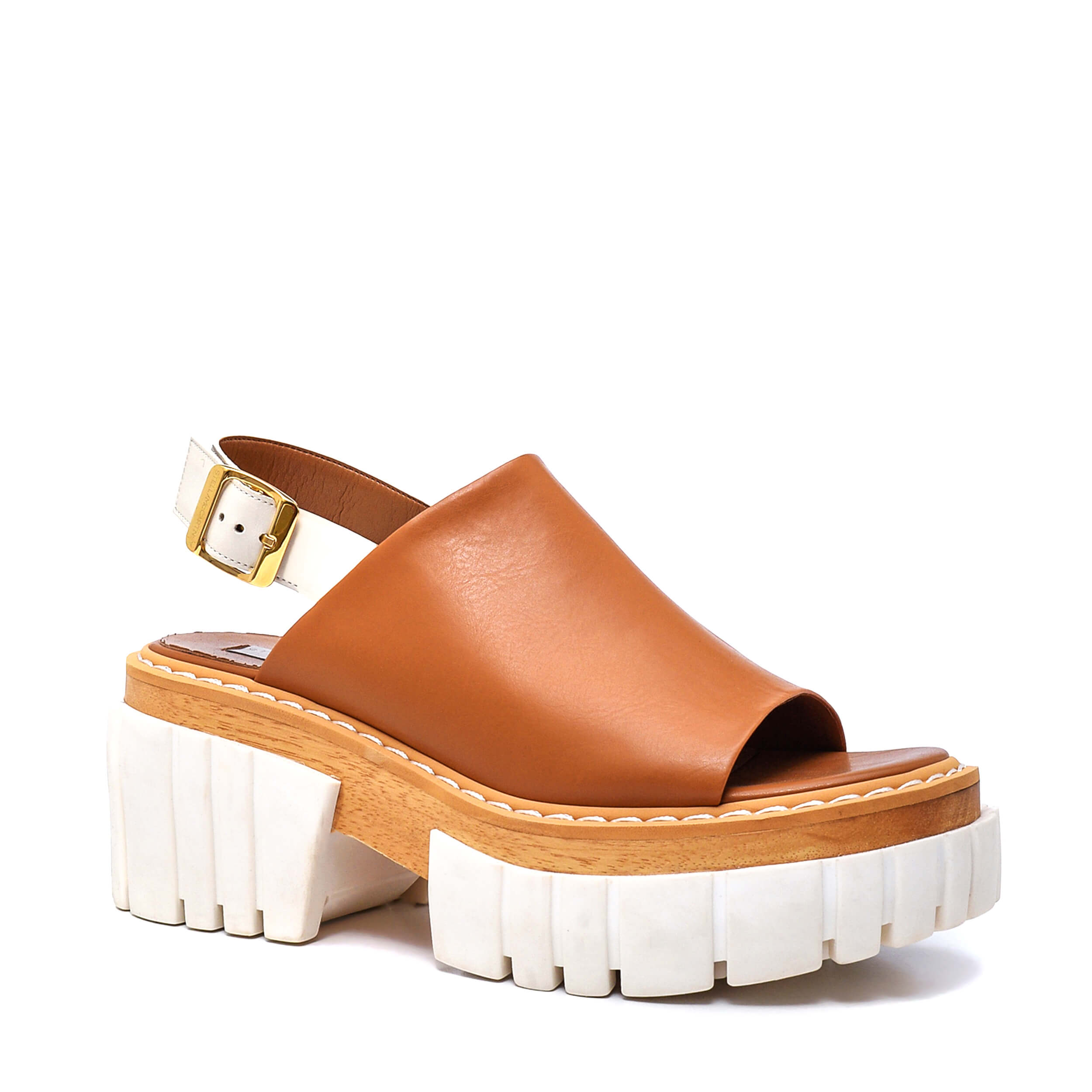 Stella Mccartney - Camel & White Leather Platform Sandals / 38,5